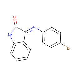 O=C1Nc2ccccc2/C1=N\c1ccc(Br)cc1 ZINC000013115341