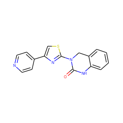 O=C1Nc2ccccc2CN1c1nc(-c2ccncc2)cs1 ZINC000014974642