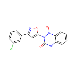 O=C1Nc2ccccc2N(O)N1c1cc(-c2cccc(Cl)c2)no1 ZINC000005047722