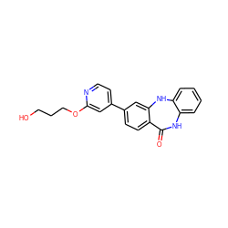 O=C1Nc2ccccc2Nc2cc(-c3ccnc(OCCCO)c3)ccc21 ZINC000043020330