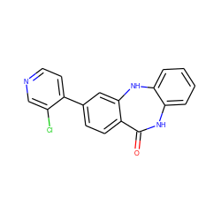 O=C1Nc2ccccc2Nc2cc(-c3ccncc3Cl)ccc21 ZINC000063540154