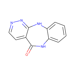 O=C1Nc2ccccc2Nc2nnccc21 ZINC000038762686