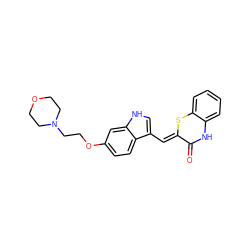 O=C1Nc2ccccc2S/C1=C\c1c[nH]c2cc(OCCN3CCOCC3)ccc12 ZINC000028455241