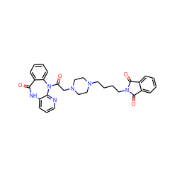 O=C1Nc2cccnc2N(C(=O)CN2CCN(CCCCN3C(=O)c4ccccc4C3=O)CC2)c2ccccc21 ZINC000026260656