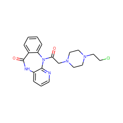 O=C1Nc2cccnc2N(C(=O)CN2CCN(CCCl)CC2)c2ccccc21 ZINC000022940160