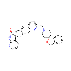 O=C1Nc2ncccc2[C@@]12Cc1cc3ccc(CN4CCC5(CC4)OCc4ccccc45)nc3cc1C2 ZINC000169703614