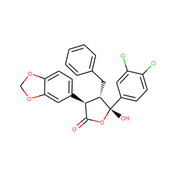 O=C1O[C@@](O)(c2ccc(Cl)c(Cl)c2)[C@@H](Cc2ccccc2)[C@@H]1c1ccc2c(c1)OCO2 ZINC000026163022