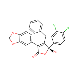 O=C1O[C@@](O)(c2ccc(Cl)c(Cl)c2)C(Cc2ccccc2)=C1c1ccc2c(c1)OCO2 ZINC000013740952