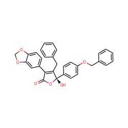 O=C1O[C@@](O)(c2ccc(OCc3ccccc3)cc2)C(Cc2ccccc2)=C1c1ccc2c(c1)OCO2 ZINC000013761463