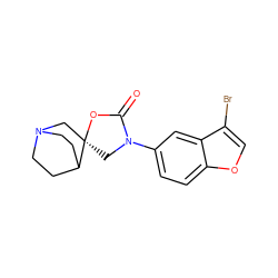 O=C1O[C@@]2(CN3CCC2CC3)CN1c1ccc2occ(Br)c2c1 ZINC000036079925