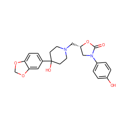 O=C1O[C@@H](CN2CCC(O)(c3ccc4c(c3)OCO4)CC2)CN1c1ccc(O)cc1 ZINC000029416638