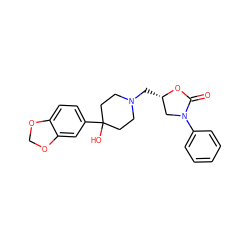 O=C1O[C@@H](CN2CCC(O)(c3ccc4c(c3)OCO4)CC2)CN1c1ccccc1 ZINC000029413154