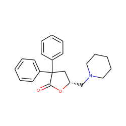 O=C1O[C@@H](CN2CCCCC2)CC1(c1ccccc1)c1ccccc1 ZINC000013651086