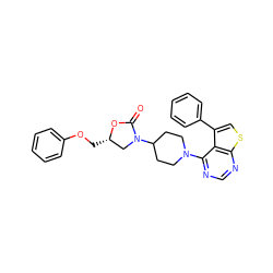 O=C1O[C@@H](COc2ccccc2)CN1C1CCN(c2ncnc3scc(-c4ccccc4)c23)CC1 ZINC000064527390