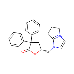 O=C1O[C@@H](Cn2cc[n+]3c2CCC3)CC1(c1ccccc1)c1ccccc1 ZINC000013651198