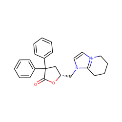 O=C1O[C@@H](Cn2cc[n+]3c2CCCC3)CC1(c1ccccc1)c1ccccc1 ZINC000013651200