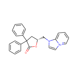 O=C1O[C@@H](Cn2cc[n+]3ccccc23)CC1(c1ccccc1)c1ccccc1 ZINC000013651188