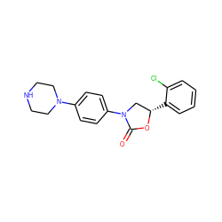 O=C1O[C@@H](c2ccccc2Cl)CN1c1ccc(N2CCNCC2)cc1 ZINC000169347328