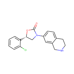 O=C1O[C@@H](c2ccccc2Cl)CN1c1ccc2c(c1)CNCC2 ZINC000169347330