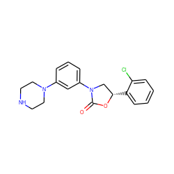 O=C1O[C@@H](c2ccccc2Cl)CN1c1cccc(N2CCNCC2)c1 ZINC000169347326