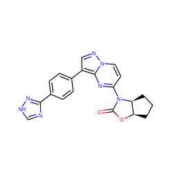 O=C1O[C@@H]2CCC[C@@H]2N1c1ccn2ncc(-c3ccc(-c4nc[nH]n4)cc3)c2n1 ZINC000116184093