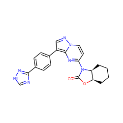 O=C1O[C@@H]2CCCC[C@@H]2N1c1ccn2ncc(-c3ccc(-c4nc[nH]n4)cc3)c2n1 ZINC000116189864