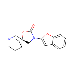 O=C1O[C@]2(CN3CCC2CC3)CN1c1cc2ccccc2o1 ZINC000013642512