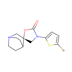 O=C1O[C@]2(CN3CCC2CC3)CN1c1ccc(Br)s1 ZINC000003964503