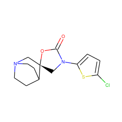 O=C1O[C@]2(CN3CCC2CC3)CN1c1ccc(Cl)s1 ZINC000003964500