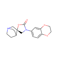 O=C1O[C@]2(CN3CCC2CC3)CN1c1ccc2c(c1)OCCO2 ZINC000034052647