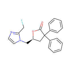 O=C1O[C@H](Cn2ccnc2CF)CC1(c1ccccc1)c1ccccc1 ZINC000013651108