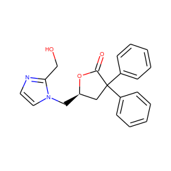 O=C1O[C@H](Cn2ccnc2CO)CC1(c1ccccc1)c1ccccc1 ZINC000013651118