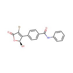 O=C1O[C@H](O)C(c2ccc(C(=O)Nc3ccccc3)cc2)=C1Br ZINC000084688651