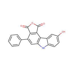 O=C1OC(=O)c2c1c(-c1ccccc1)cc1[nH]c3ccc(O)cc3c21 ZINC000034804084