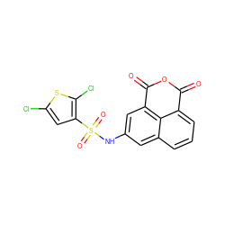 O=C1OC(=O)c2cc(NS(=O)(=O)c3cc(Cl)sc3Cl)cc3cccc1c23 ZINC000095584794