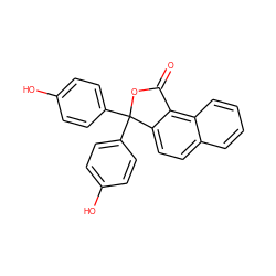 O=C1OC(c2ccc(O)cc2)(c2ccc(O)cc2)c2ccc3ccccc3c21 ZINC000014968878