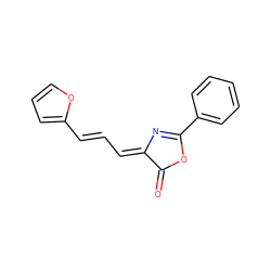 O=C1OC(c2ccccc2)=N/C1=C\C=C\c1ccco1 ZINC000013126501