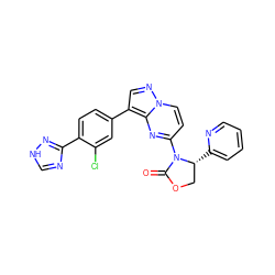 O=C1OC[C@@H](c2ccccn2)N1c1ccn2ncc(-c3ccc(-c4nc[nH]n4)c(Cl)c3)c2n1 ZINC000165170732