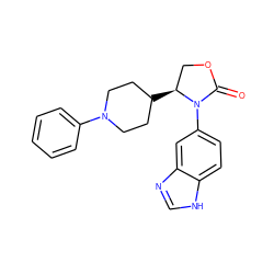 O=C1OC[C@H](C2CCN(c3ccccc3)CC2)N1c1ccc2[nH]cnc2c1 ZINC000116194474