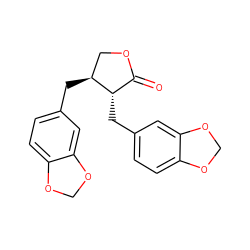 O=C1OC[C@H](Cc2ccc3c(c2)OCO3)[C@H]1Cc1ccc2c(c1)OCO2 ZINC000001872258