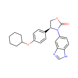 O=C1OC[C@H](c2ccc(OC3CCCCC3)cc2)N1c1ccc2[nH]cnc2c1 ZINC000116196162