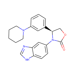 O=C1OC[C@H](c2cccc(N3CCCCC3)c2)N1c1ccc2[nH]cnc2c1 ZINC000116195503