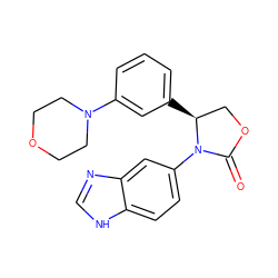 O=C1OC[C@H](c2cccc(N3CCOCC3)c2)N1c1ccc2[nH]cnc2c1 ZINC000116194980