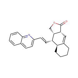 O=C1OC[C@H]2[C@@H](/C=C/c3ccc4ccccc4n3)[C@@H]3CCCCC3=C[C@@H]12 ZINC000034802851