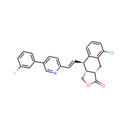 O=C1OC[C@H]2[C@@H]1Cc1c(Cl)cccc1[C@@H]2/C=C/c1ccc(-c2cccc(F)c2)cn1 ZINC000028823225