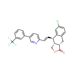 O=C1OC[C@H]2[C@@H]1Cc1ccc(Cl)cc1[C@@H]2/C=C/c1ccc(-c2cccc(C(F)(F)F)c2)cn1 ZINC000028823192