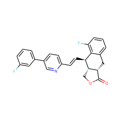 O=C1OC[C@H]2[C@@H]1Cc1cccc(F)c1[C@@H]2/C=C/c1ccc(-c2cccc(F)c2)cn1 ZINC000028823242