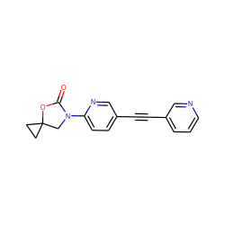 O=C1OC2(CC2)CN1c1ccc(C#Cc2cccnc2)cn1 ZINC000144978916