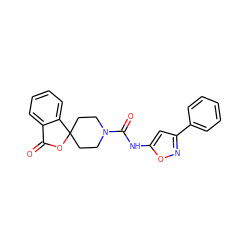 O=C1OC2(CCN(C(=O)Nc3cc(-c4ccccc4)no3)CC2)c2ccccc21 ZINC000034023069