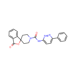 O=C1OC2(CCN(C(=O)Nc3ccc(-c4ccccc4)nn3)CC2)c2ccccc21 ZINC000040975200